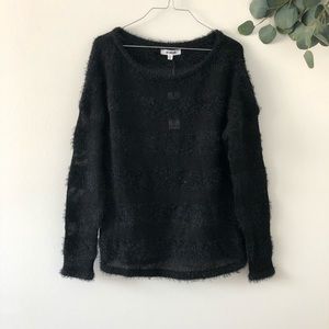 NWT BB Dakota black shag sweater sz XS